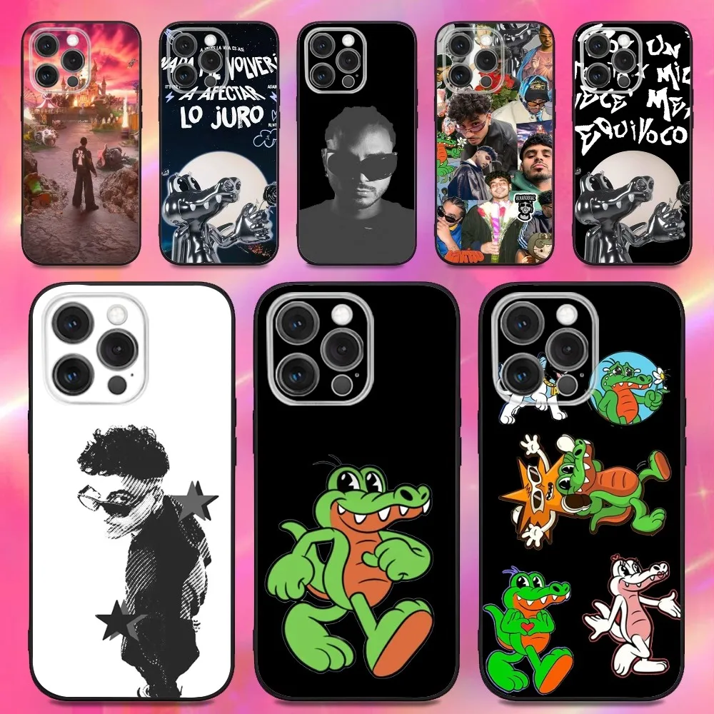 حافظة هاتف Alvaro Diaz Coco Singer لهاتف iPhone 16,15,14,13,12,11,Pro,Max,Plus,X,XS,XR,SE,8,7,Mini,Soft Silicone Black Case