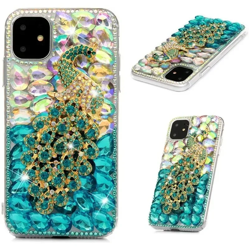 

Luxury Bling Peacock Gradient Crystal Glitter Rhinestone Case Cover for Xiaomi M5 M6 X4 X5 F5 Redmi 13 13C 12C 13R Note 13 12