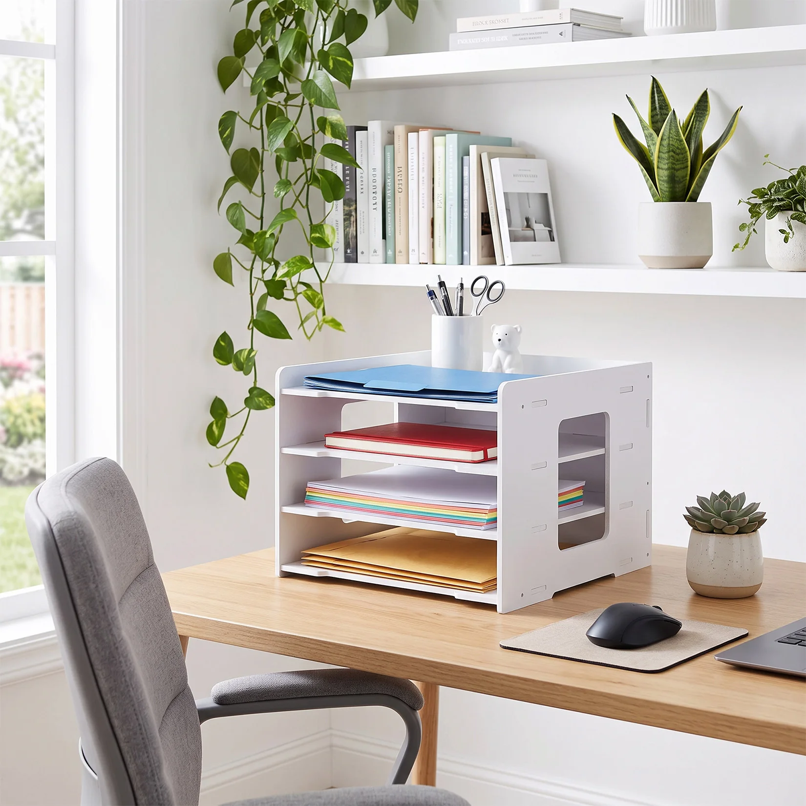 Multi-layer Desktop Data Storage Rack for Office Drawing Paper Folder Multi-layer File Rack Office Supplies Complete File Frame Folder Storage Rack Desktop Files