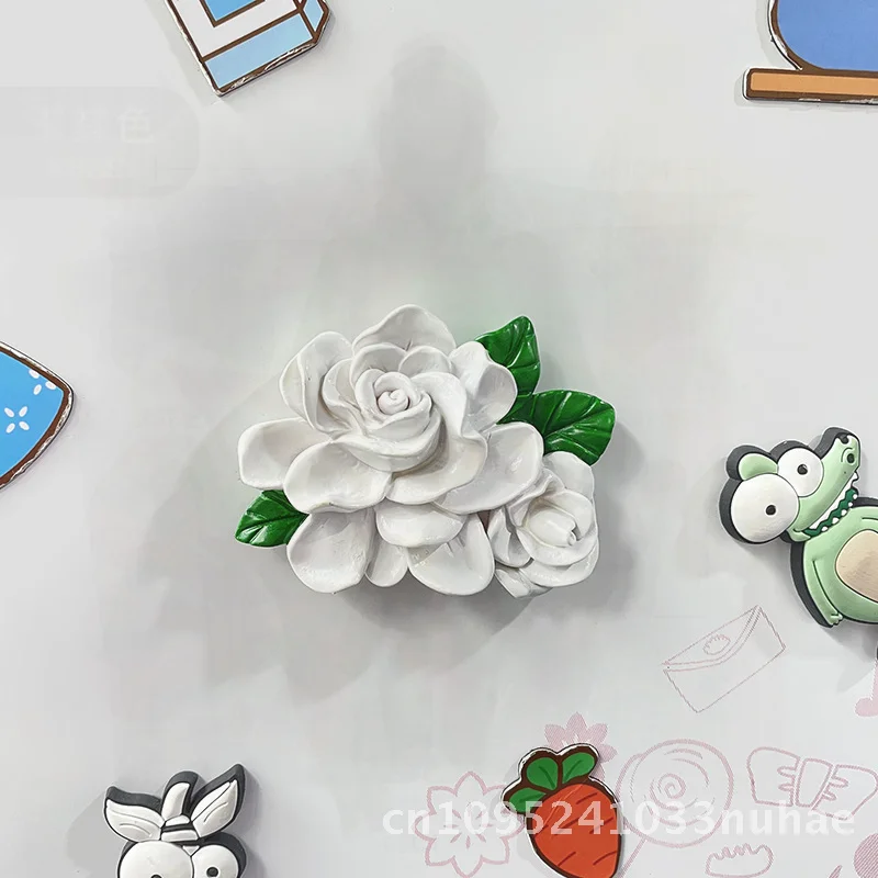 

Personalized Creative Sunflower Resin Magnet 3D Cute Bouquet Decorative Refrigerator Gift Rose Peony Lotus Large Succulent