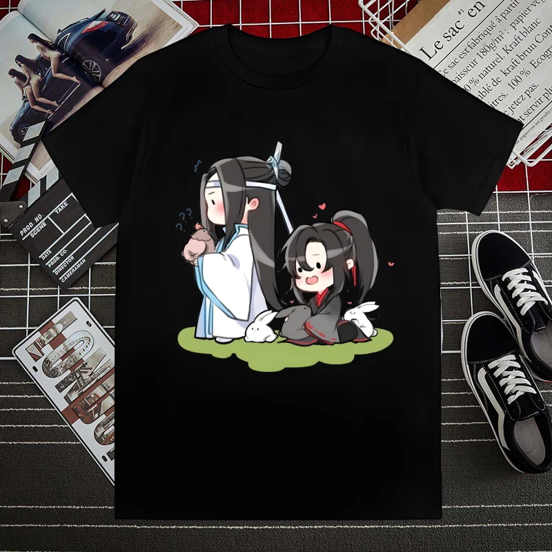 

Mo Dao Zu Shi The Untamed Lan WangJi Wei Wu Xian Men's t shirt Summer Short Sleeve Printed chewing print Funny Harajuku tshirt