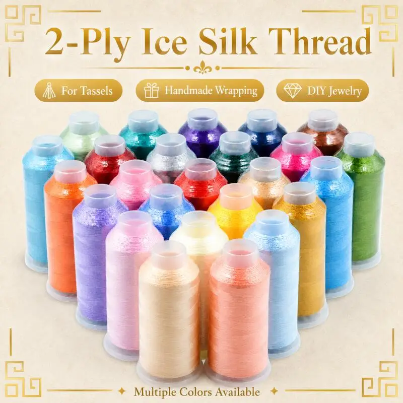 Vertical Tassel Thread 150D/2 Strands Embroidery Thread Textile DIY Sewing Supplies Cross-Stitch Yarn DIY Handmade Tassel Thread