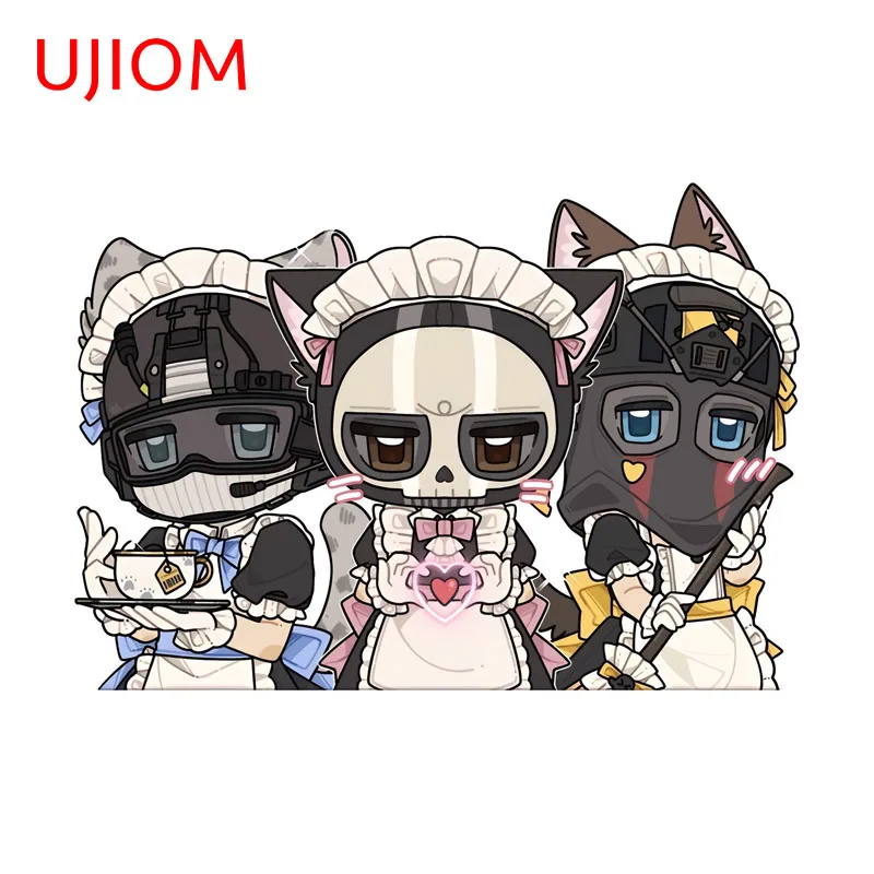 UJIOM For Call Of Duty Cute Maid Uniform Wall Sticker Fashion Attractive Occlusion Scratch PVC Decal Computer Case Decoration