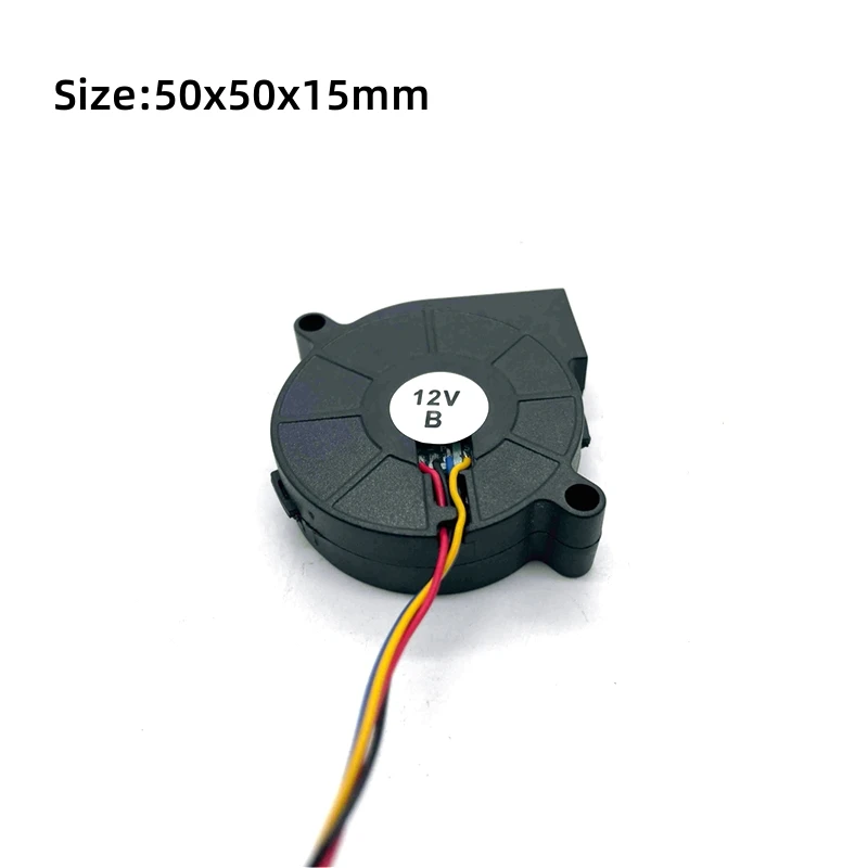 5cm 5015 12V high air volume high-speed 4-wire PWM temperature control dual ball bearing turbo blower fan