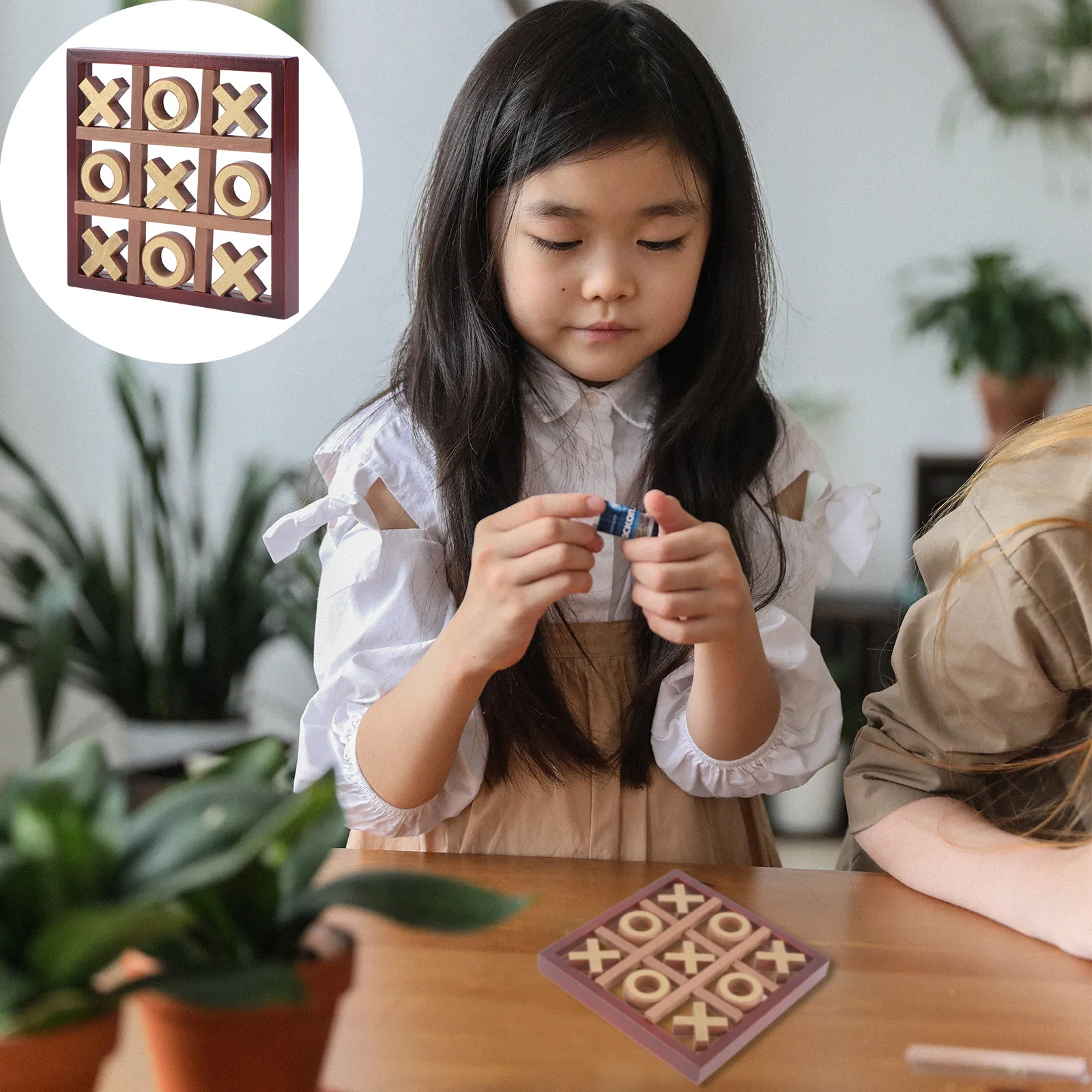 1Set Wooden Game Compact Lightweight Double Player Educational Strategy Board Game Parent Child Interaction Play