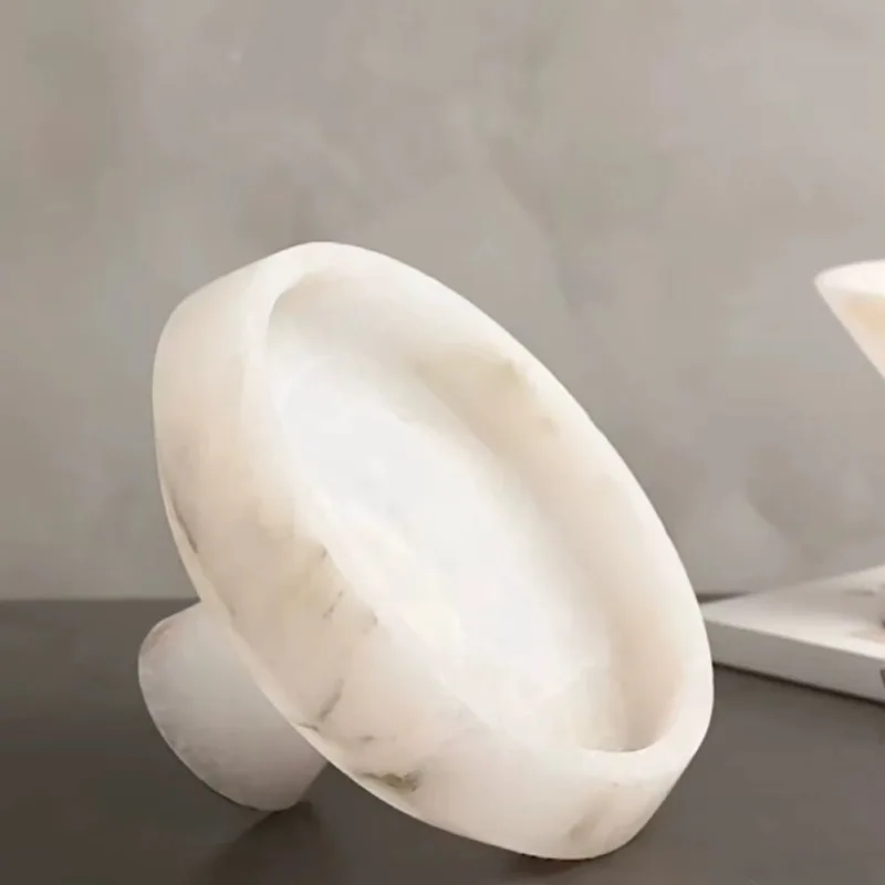 Simple Marble Trays Modern Restaurant Desktop Fruit Plate Living Room Decoration Bowls Creative Home Decoration Accessories