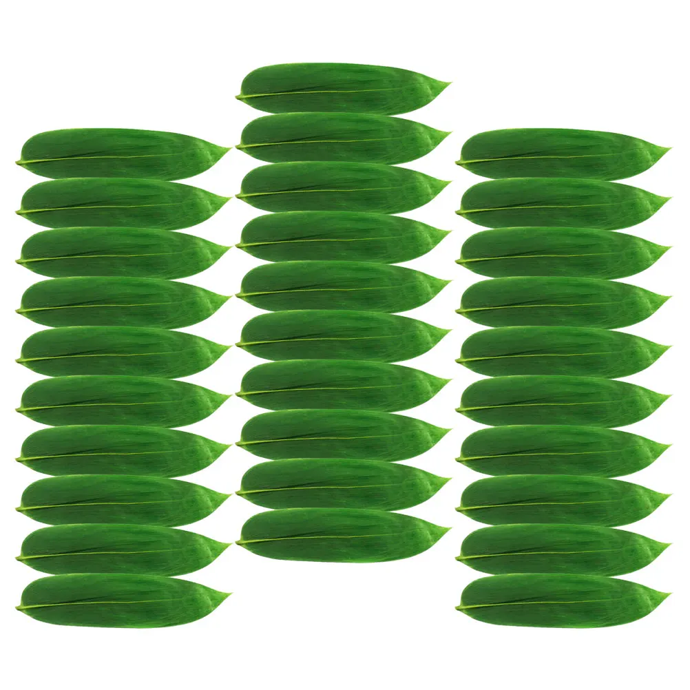 

100pcs Bamboo Leaves for Sushi Decor Japanese Food Mat Sashimi Decorative Leaf Serving Dish nament Fresh Green Color
