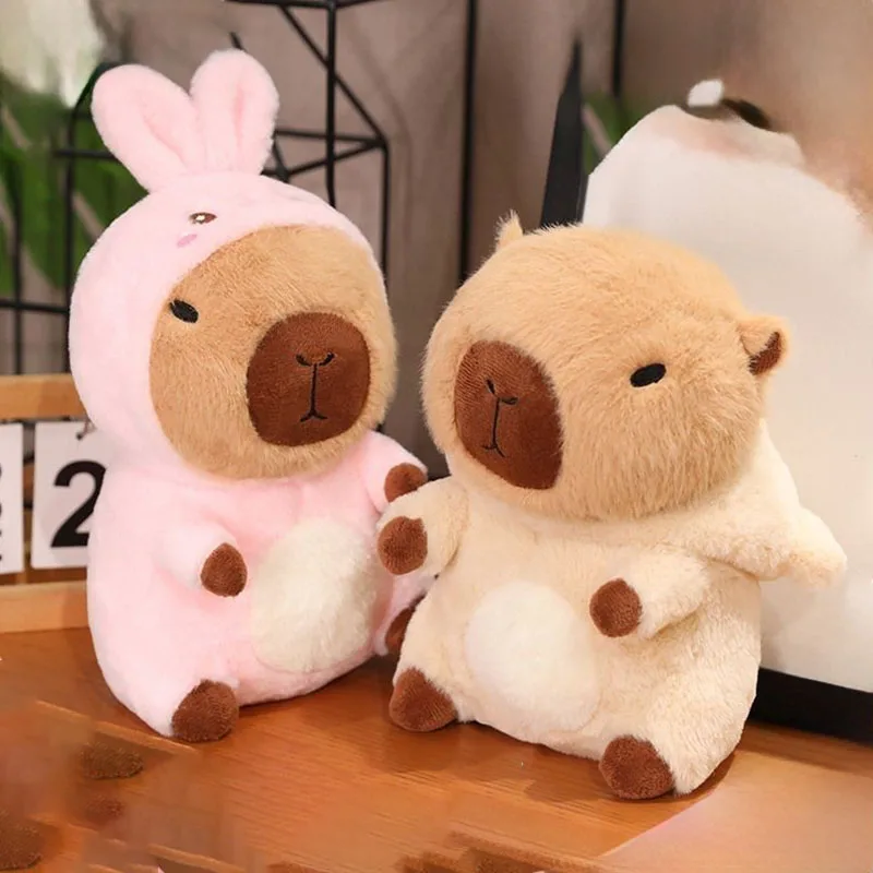 Kawaii Capybara Plush Toy Multiple Costumes Cute Soft Stuffed Animal Doll Adorable Home Decor Gift Office Table Decoration Girls