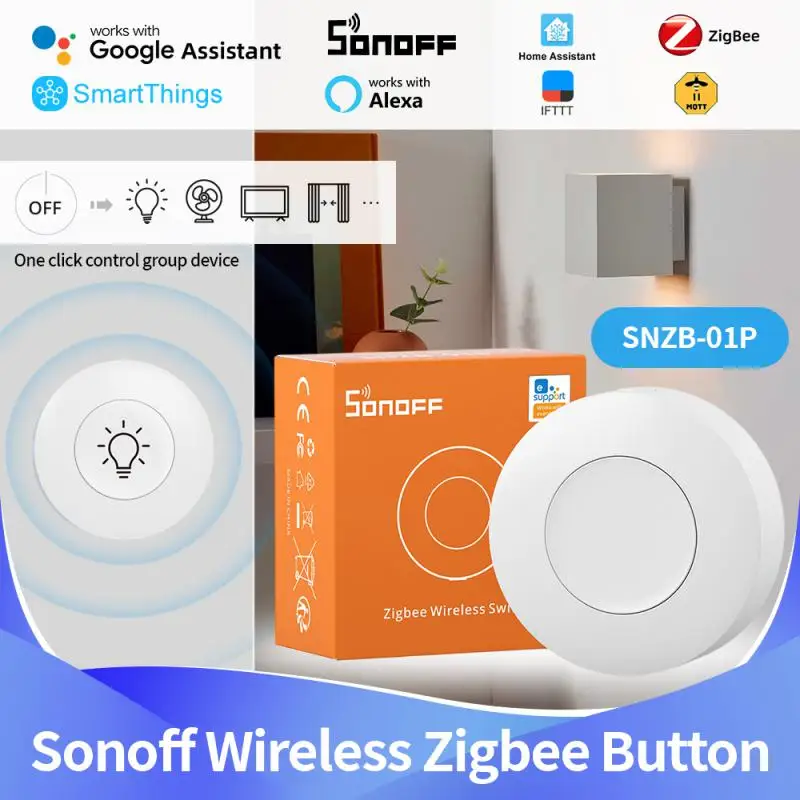 

SONOFF SNZB-01P Smart Zigbee Wireless Switch 1-10 шт. Smart Scene через двустороннее управление eWeLink с переключателем TX Ultimate NSPanel Pro