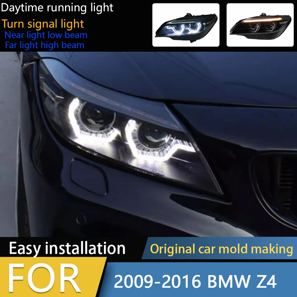 

Car Styling for BMW Z4 Headlights 2009-2016 E89 LED Headlight DRL Hid Head Lamp Angel Eye Bi Xenon Beam Auto Accessories