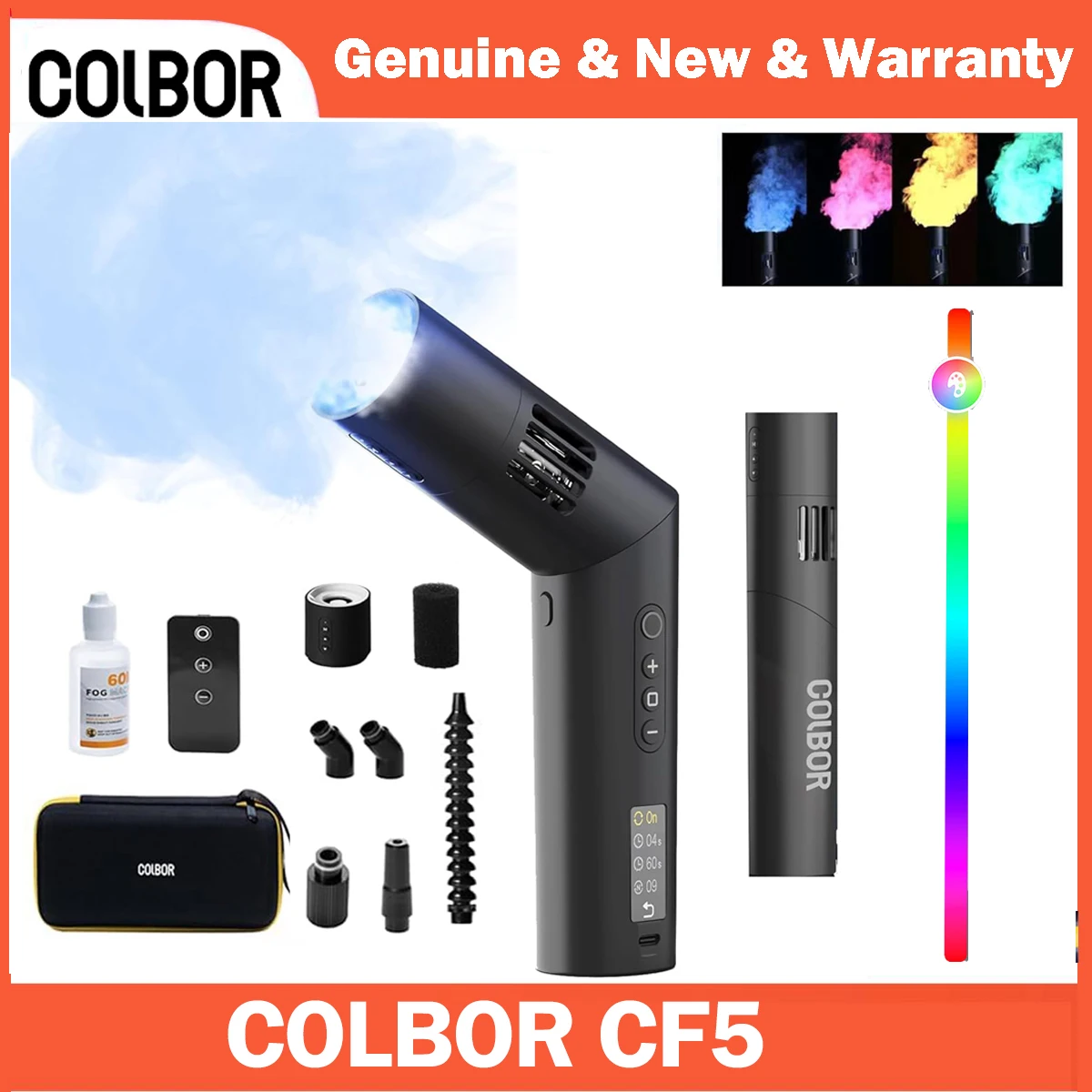 COLBOR CF5 40W RGB Portable Hand-Held Fog Machine Dry ice Smoke Effect Powerful Photography Smoke Machine for Film Productions