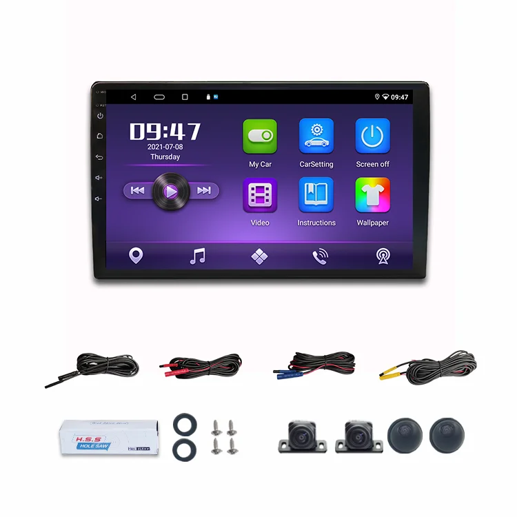 

Wemaer 3D Panoramic 720P 1080P Vehicle Surround View System GPS Navigation Touch Car Android Screen With 360 Car Camera