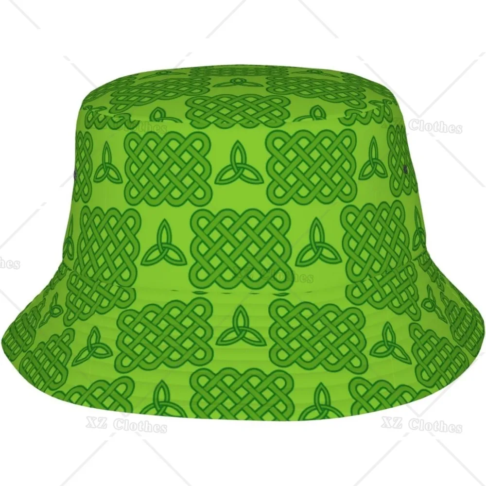 Celtic Cross Happy St. Patrick's Day 2024 Bucket Hats for Women Men Picnic Trip Packable Fisherman Summer Beach Sun Cap Hat