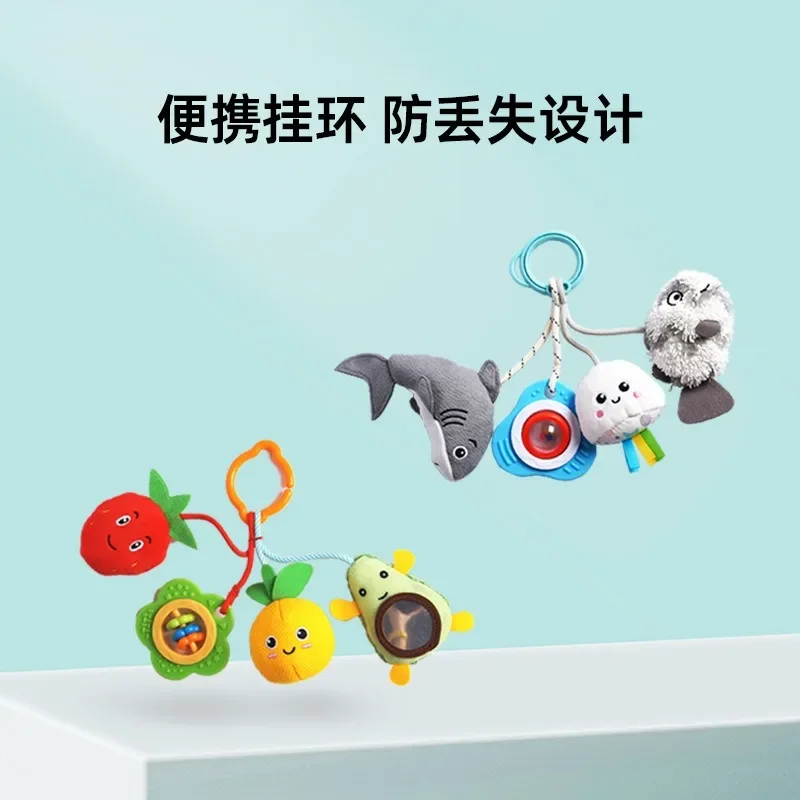 

Baby Doll Fruit Ocean Bed Bell Newborn Cartoon Doll Plush Toy Cart Pendant Baby Ringing Gum Toy Baby Products Toddler Toys