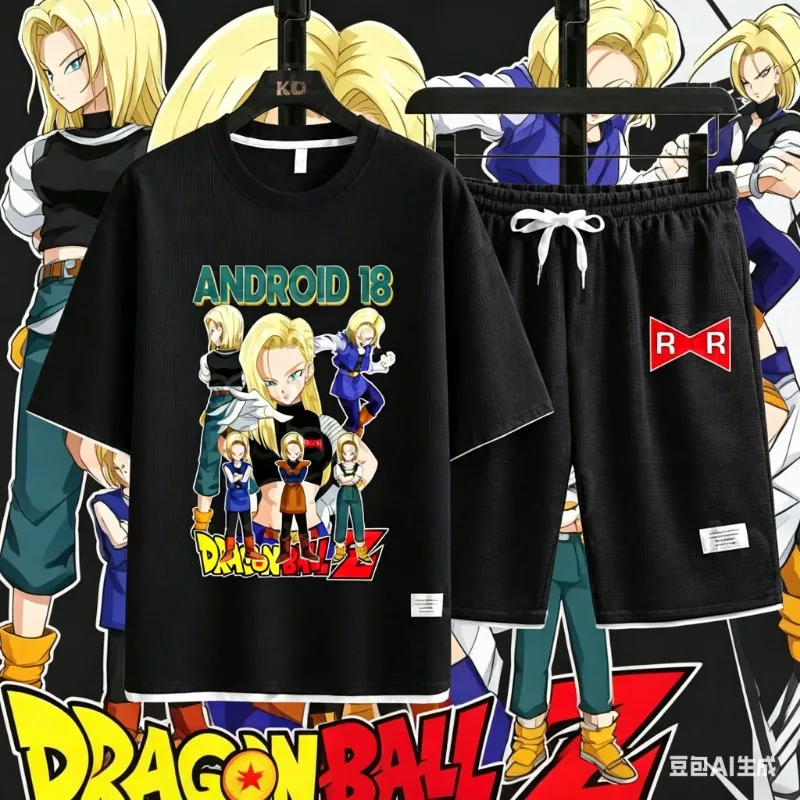 Conjunto de Camiseta y Pantalones Cortos de Verano para Adultos y Niños con Estampado Completo de Anime Dragon Ball Super de Son Goku, de Secado Rápido, Suave y Ligero
