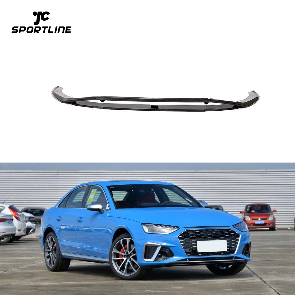 2pcs/set Carbon Fiber Front Bumper Lip For Audi A4 Sline S4 Sedan 4-Door 2020-2021