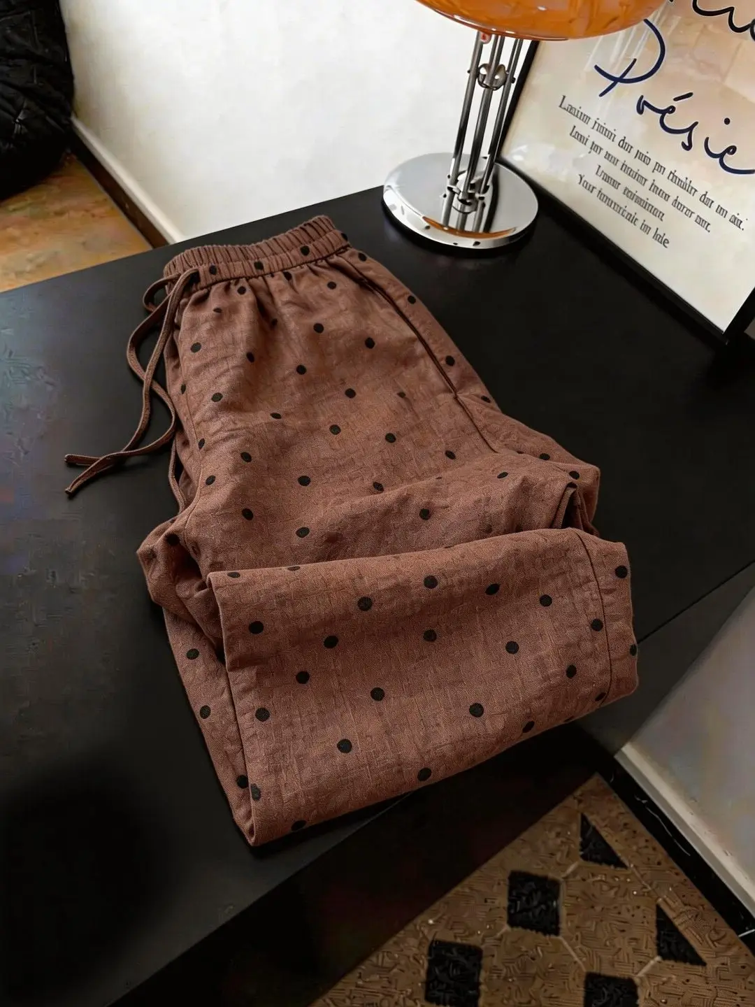 

Retro High Waist Polka Dot Wide Leg Pants Women's Summer Casual Versatile Loose Fit Ladies' Pants Breathable Comfortable