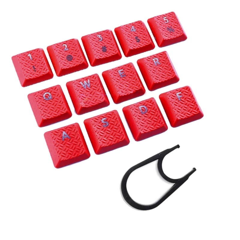 DIY Keyboard Keycaps 13pcs ABS Backlit Keycap with Texture Non-slip Cover Suitable for Gaming Mechanical Keyboard
