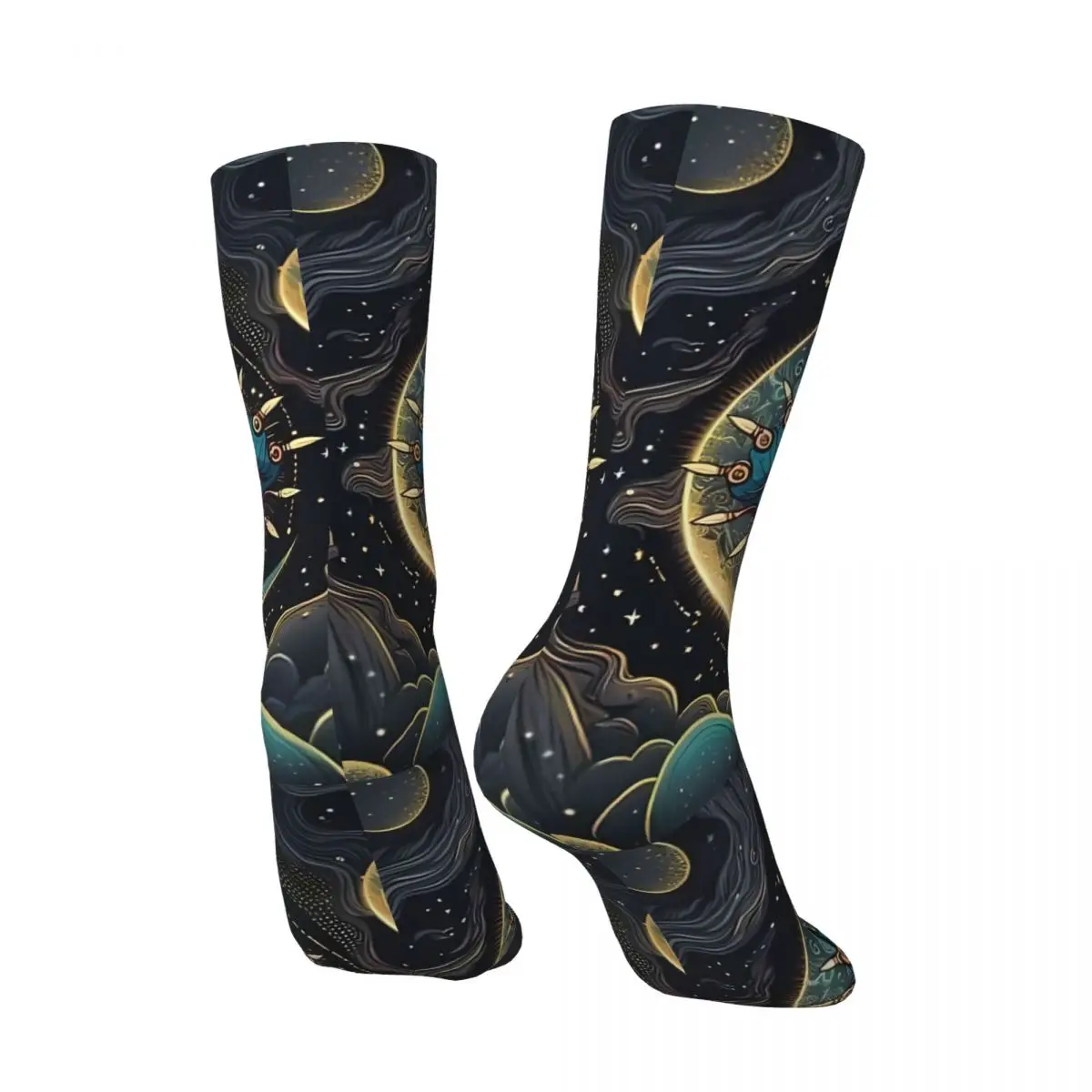 Crazy compression Midnight Starry Center Eye Apparel & Home Decor Sock for Men Vintage Quality Pattern Crew Sock Novelty