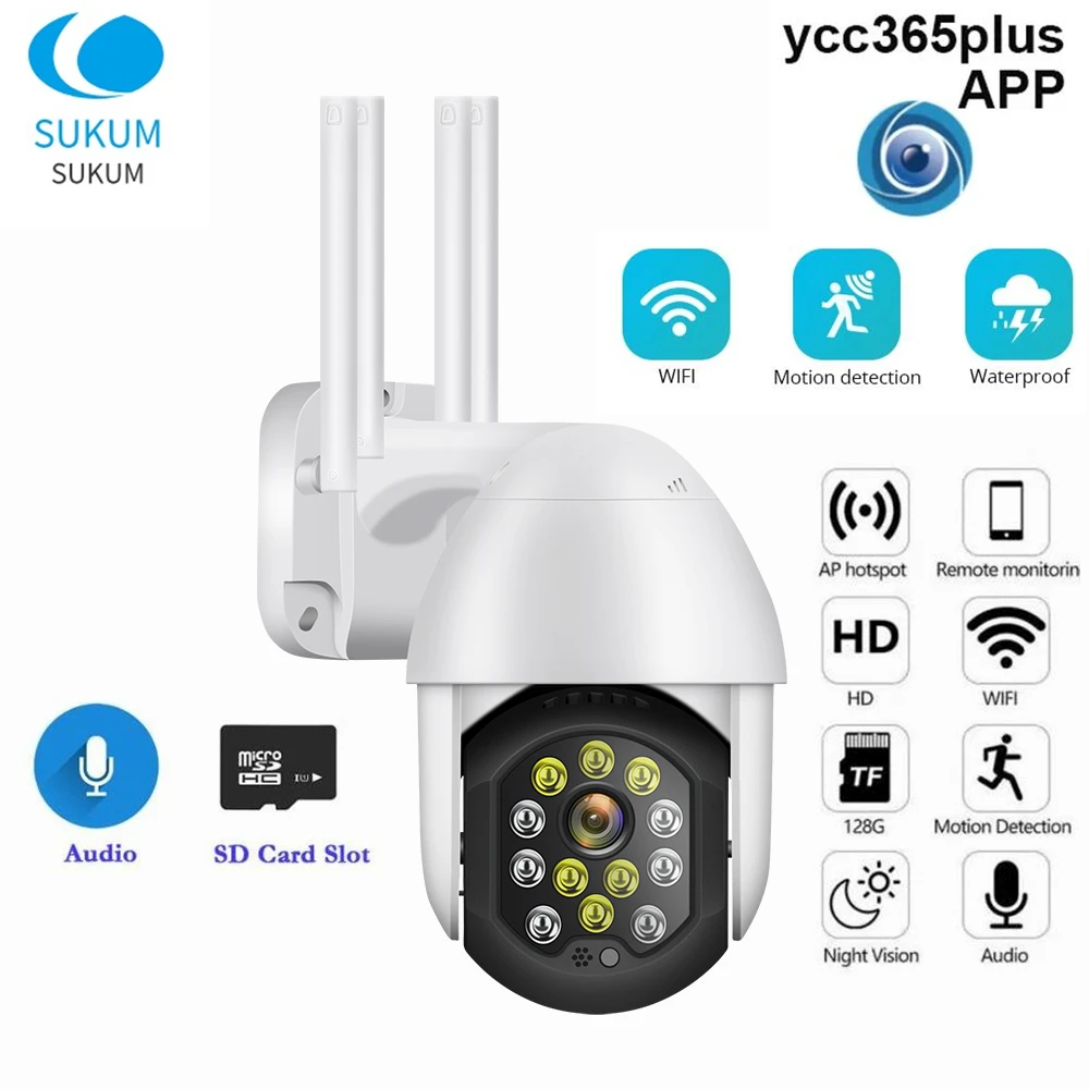 

1080P Wireless Outdoor WIFI Camera YCC365 Plus CCTV Security Protection Waterproof Speed Dome IP Camera Two Ways Audio