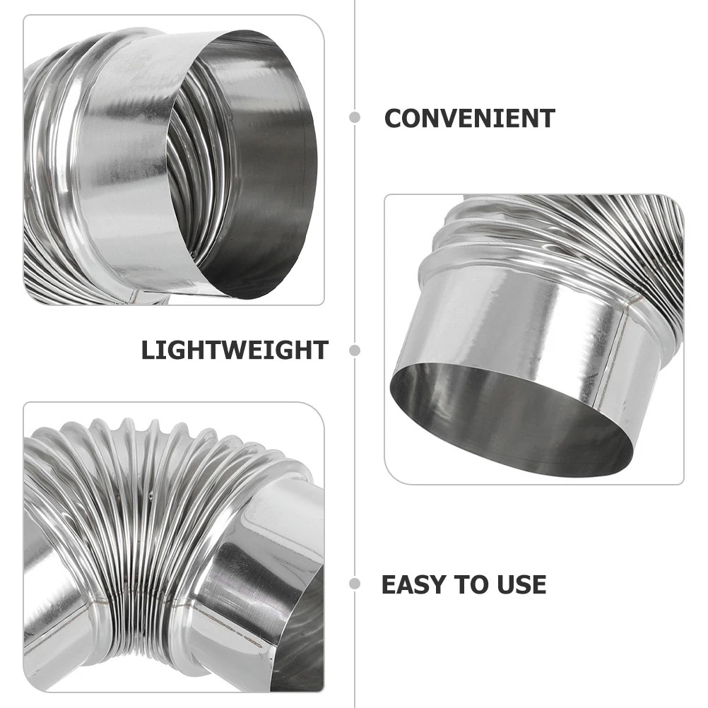 

Stainless Steel Elbow Chimney Flue 5cm 90 Degree Bend for Heating Stove Exhaust Pipe Lightweight Easy Installation Durable Metal