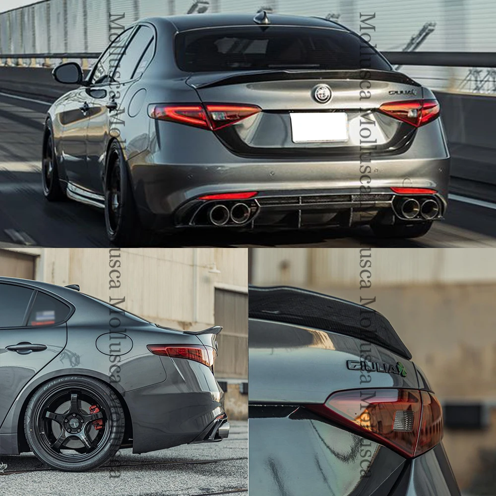 Per Alfa Romeo Giulia 952 PSM Style in fibra di carbonio Spoiler posteriore tronco ala 2015-2023 FRP a nido d\'ape forgiato