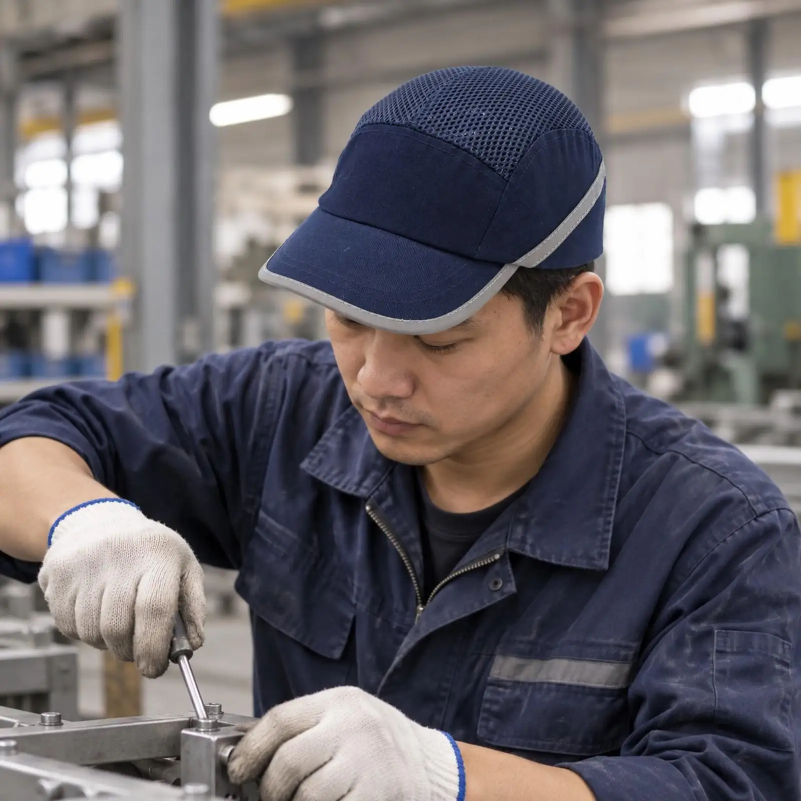 Comfortable Protective Baseball Cap with Mesh Back for Construction Industrial Safety