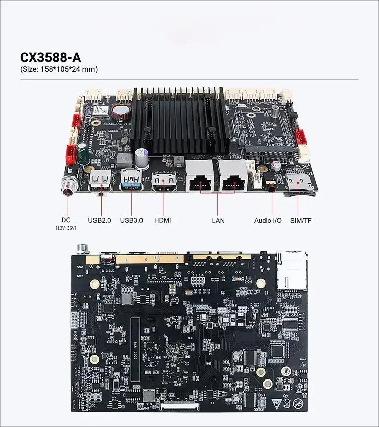 

RK3588 Development Motherboard Octa Core AI 6.0tops 8K LVDS 4g 8g+64g RK3588 Ubuntu/Android Board