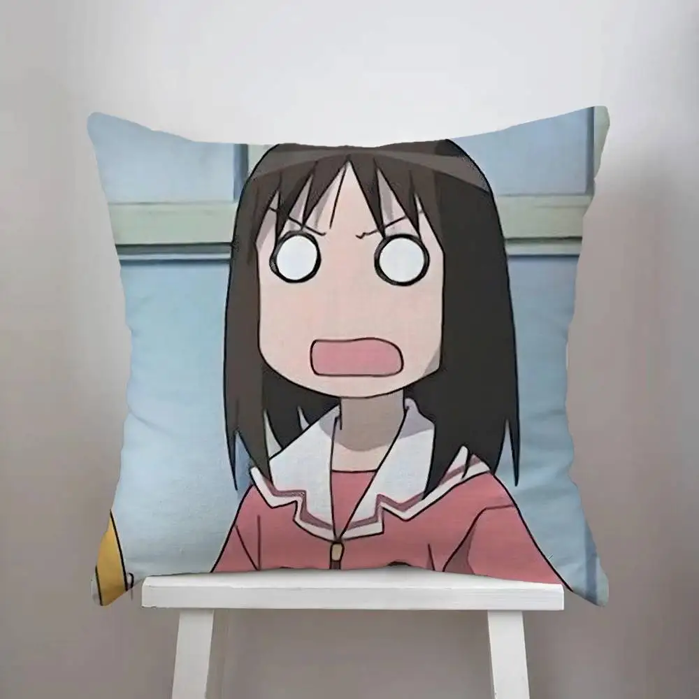 Azumanga Daioh كيس وسادة على الوجهين الطباعة غطاء الوسادة 45x45 الوسائد الزخرفية أريكة ديكور المنزل المخدة الناعمة