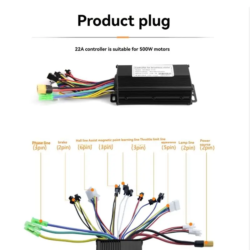 A30P-36V 48V 22A Brushless Controller T5S Meter LCD Display+130X Throttle Kit For Electric Scooter E-Bike Repair Kit