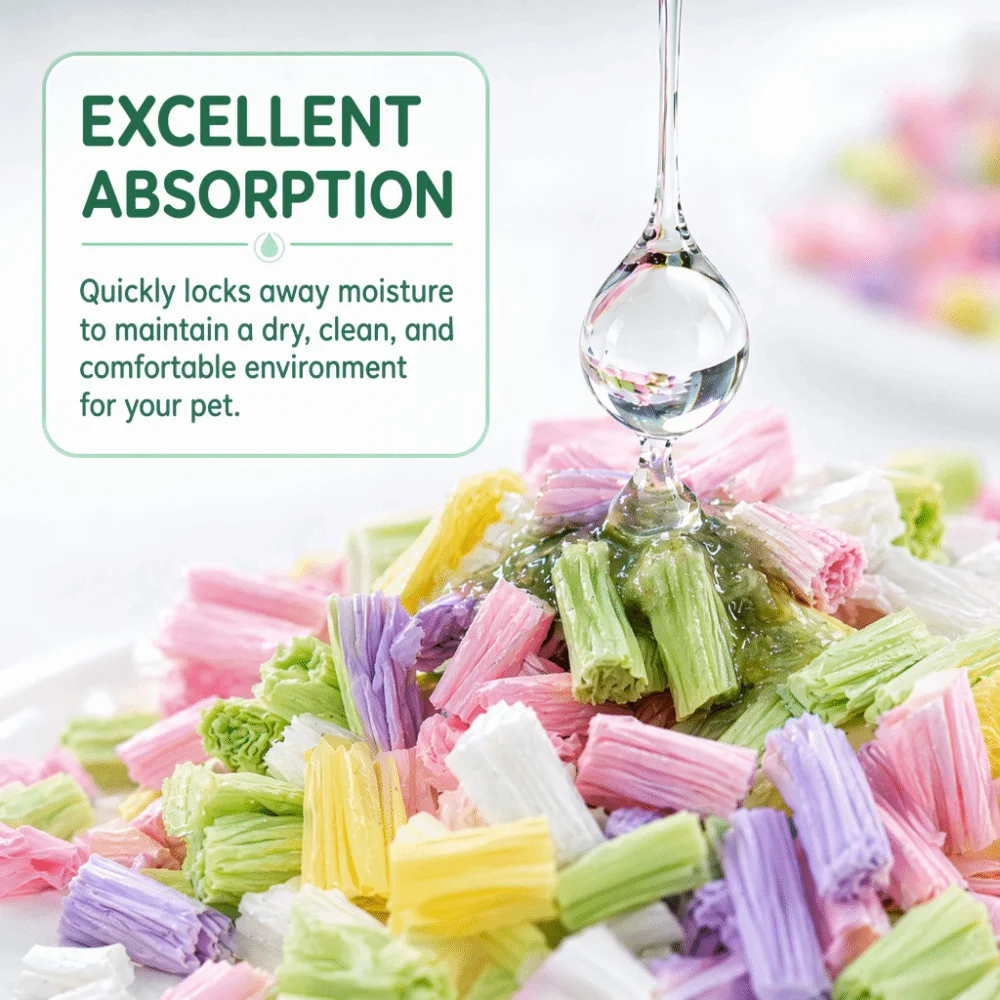 Colorful Odor Control Hamster Bedding Keep Dry Paper Pulp Shavings Paper Litter Breathable Soft PET Cage Litter PET Litter Box
