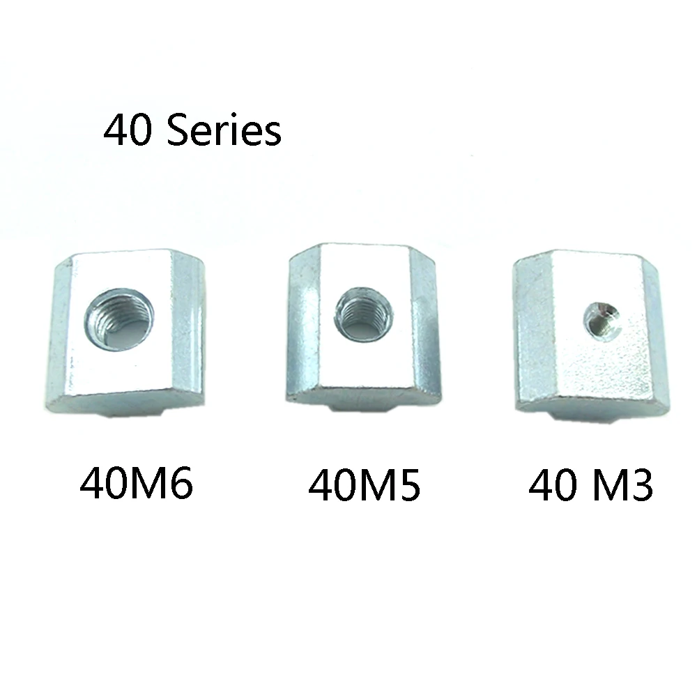 

50pcs M3 M4 M5 M6 M8 T Sliding nut Square Nuts Carbon Steel for Aluminum Extrusion Profile 4040 / 4545 series