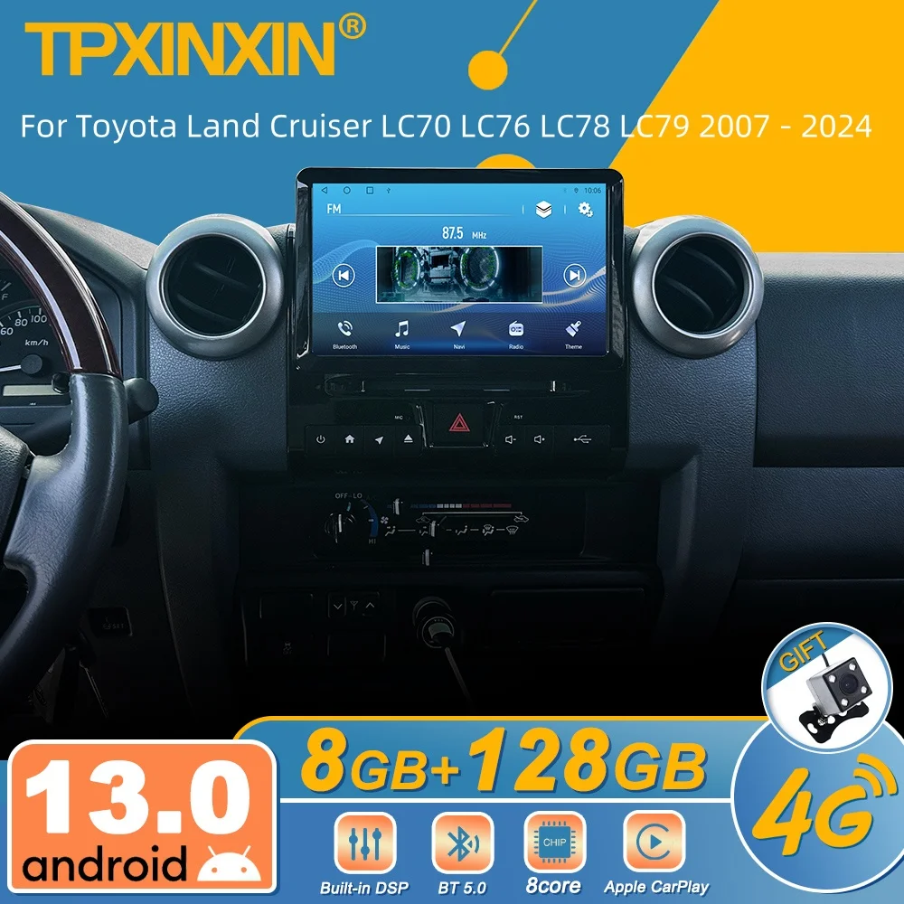

Для Toyota Land Cruiser LC70 LC76 LC78 LC79 2007-2024 Android автомобильный радиоприемник мультимедийный видеоплеер беспроводной Carplay авторадио