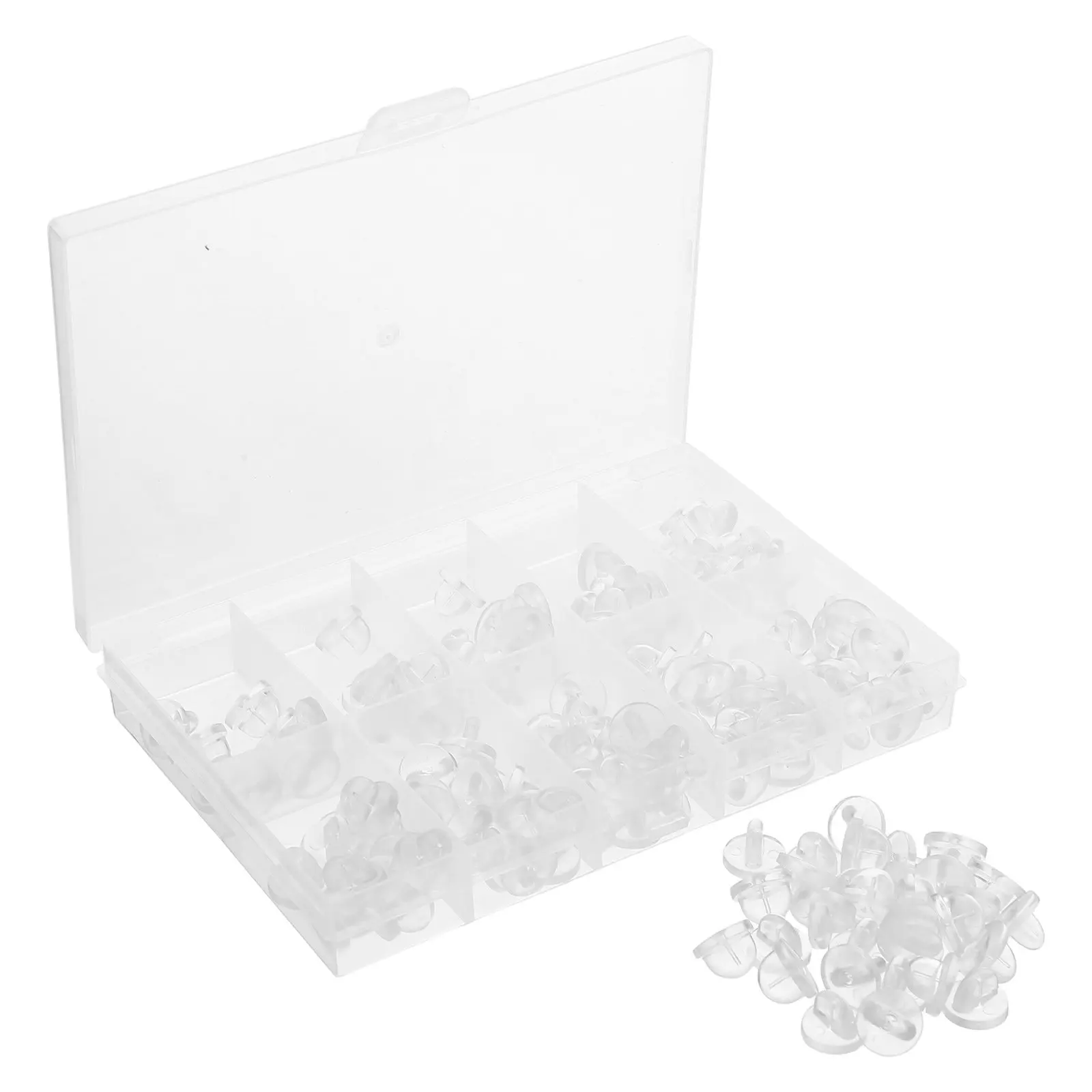 150Pcs Universal Rubber Pin Backs Locking Clasp Secure Non-Slip Soft Pin Keepers for Badges Lapel Brooches Tie Tack Backs