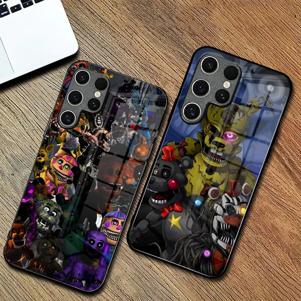 Fnaf Five-nights-At F-Freddys MAISTO Mouse Pad Glass Phone Case For Samsung Galaxy A15 A25 A35 A55 A14 A54 A13 A33 A53 A51 A05 A