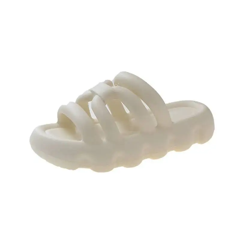 2026 New Summer Cloud Cushion Ladies Slippers Hollow Out Thick Sole Non Slip Indoor Home Bathroom Shower Casual Outdoor Slides