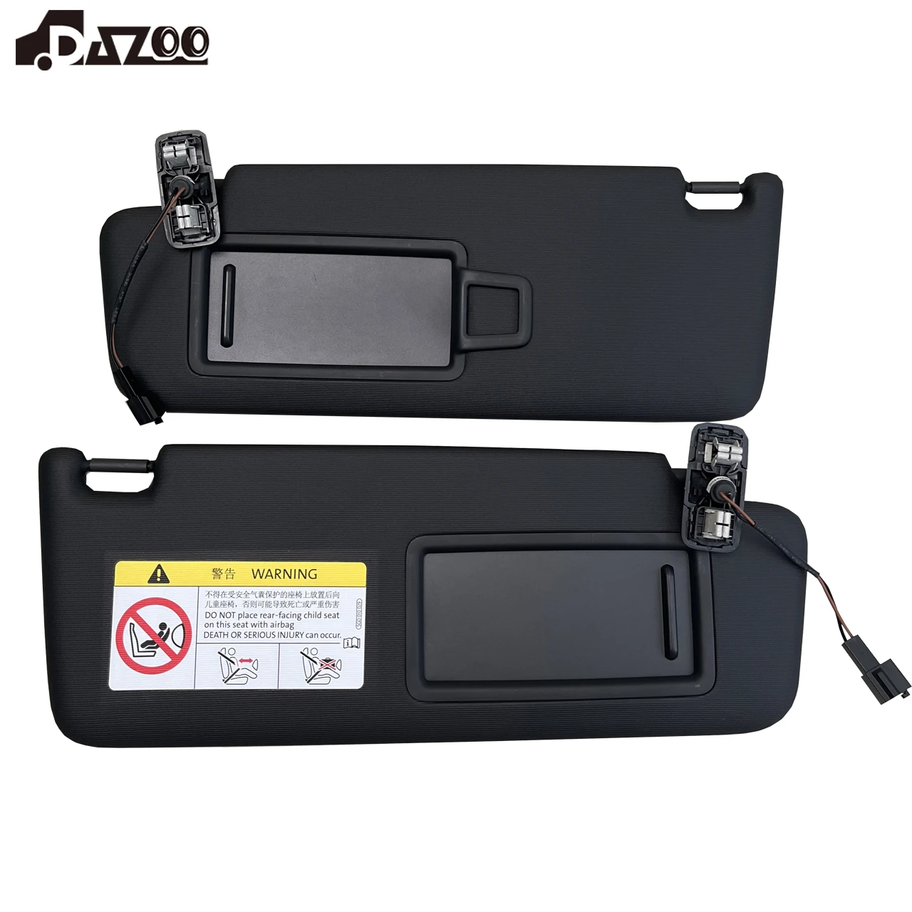 Schwarzes vorderes Sonnenblenden-Panel mit Make-up-Spiegel für VW Golf 7 Passat B8 CC Jetta MK7 Sonnenschutz 5GG 857551   5GG 857552