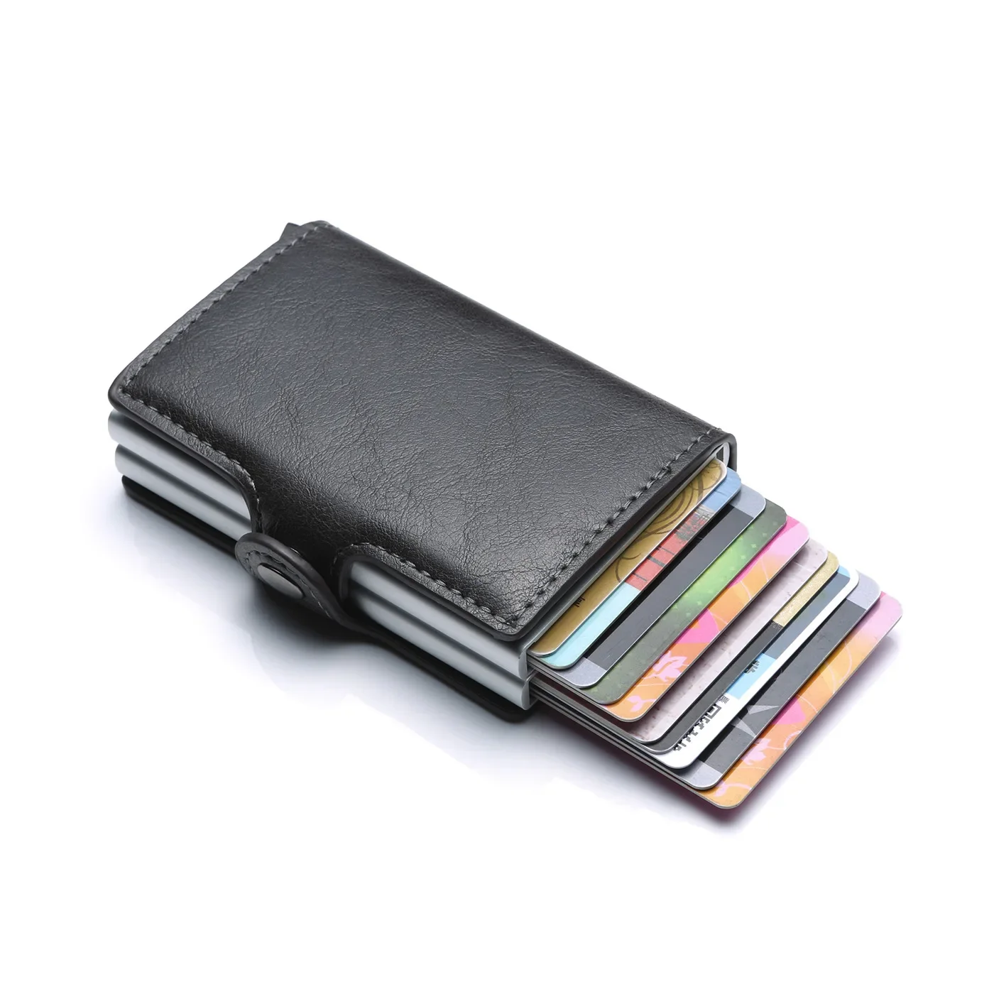 RFID Männer Karte Brieftaschen Kohle faser schlanke Mini Brieftasche 14 Karten halter kleine Geld tasche männliche Geldbörsen – Detail 7