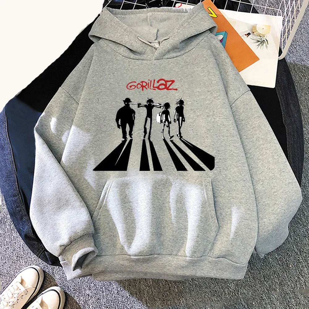 Gorillaz Hoodie Music Band Print Men Woman Casual Hoodies Hip Hop Hooded Fashion Harajuku Kawaii T-shirt Women's Y2K Clothing