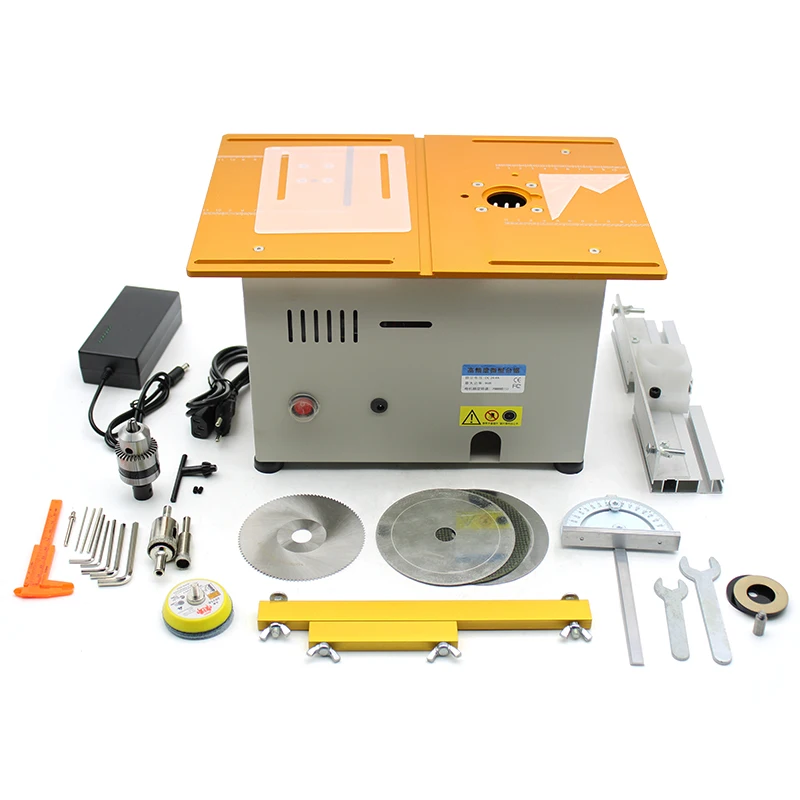 Multifunctional Table Saw Set 12V-24V Mini DIY Woodworking Jade Cutting Machine Mini Precision Desktop Sawing Machine 9000RPM