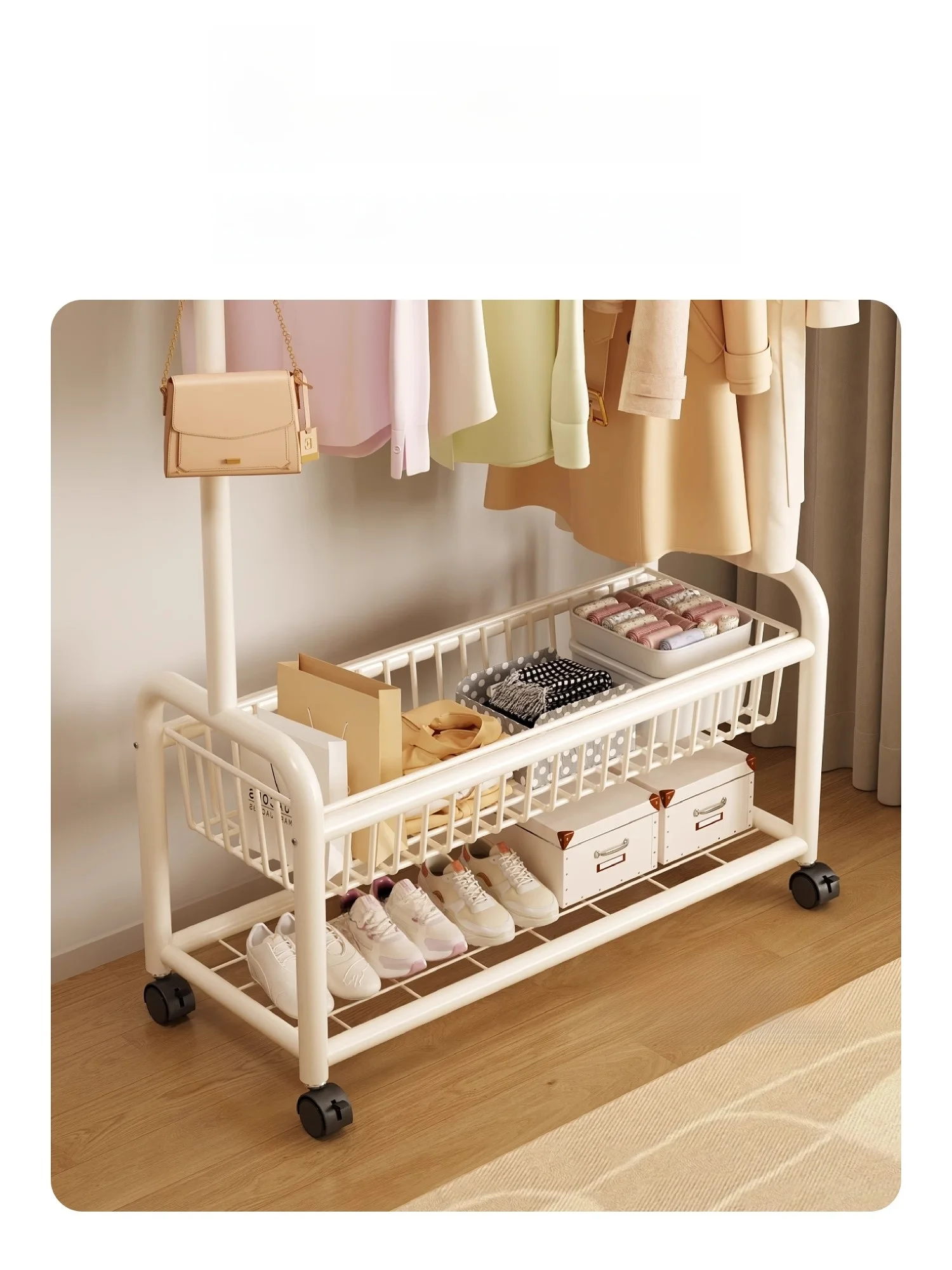 

Portable Floor-Mounted Simple Indoor Clothes Drng Ra Bedroom Yaili Clothes Hanger Indoor Easy-Pole Hat Coat Ra