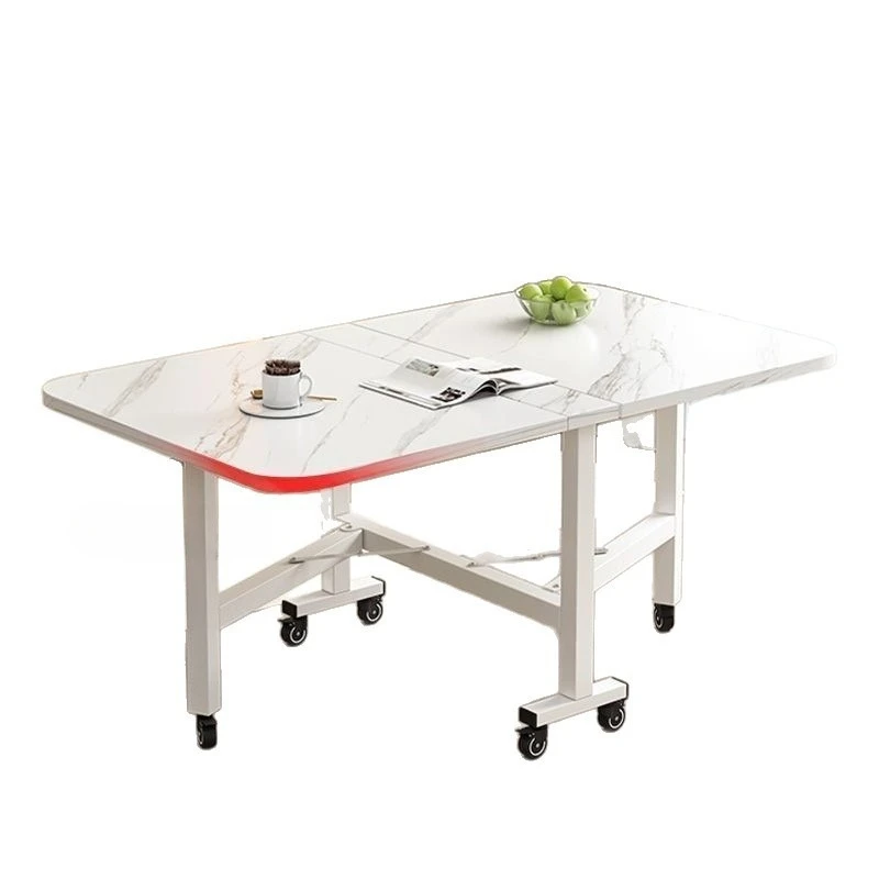 Folding rectangular dining table, small apartment, installation-free, movable, simple dining table