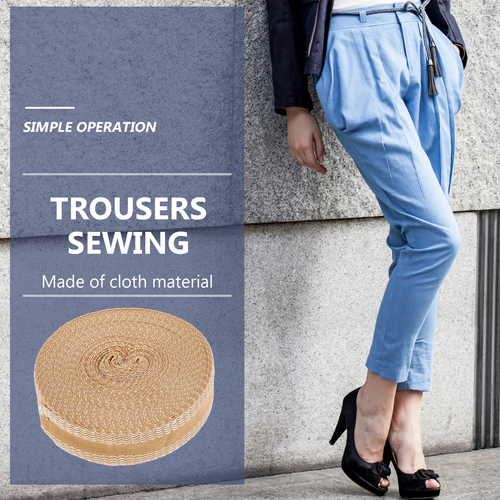 

Iron-on Hemming Tape 1 Roll Soft Fabric Fusing Strap for Trousers Edging Custom Fit Adjustment Long-Lasting Pants Mouth Paste