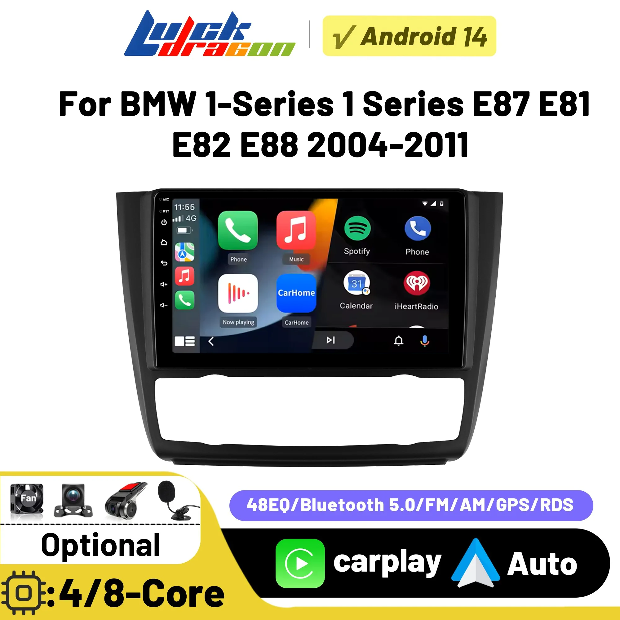 

Android 14 Multimedia Stereo Player For Mercedes Benz 1-Series 1 Serise E87 E81 E82 E88 2004-2011 Carplay Android Auto Car Radio