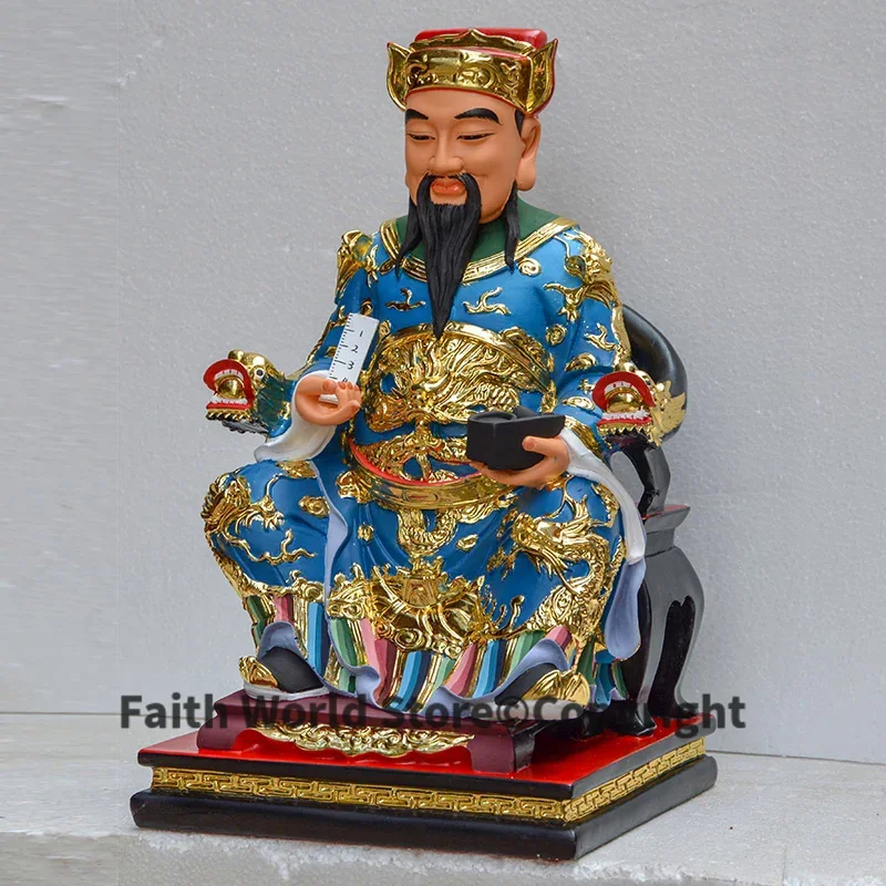 

30cm large HOME Temple Shrine TOP efficacious protection Recruit money GOOD LUCK ZUSHI LUBAN GOD Gold plating FENG SHUI statue