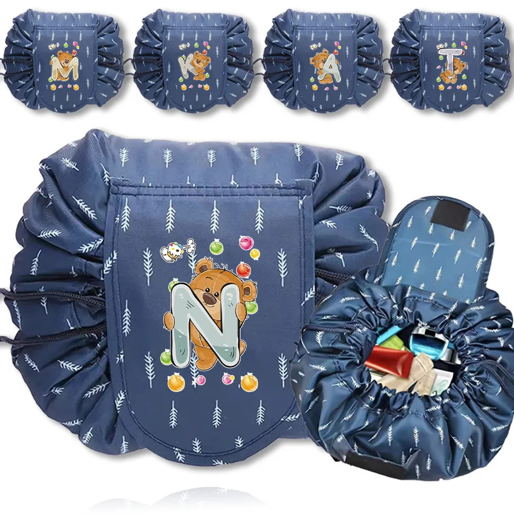 Makeup Bag Cosmetic Bags Drawstring Makeup Bags Portable High Appearance Index Washing Bag Makeup Storage Pack Cute Bear Series