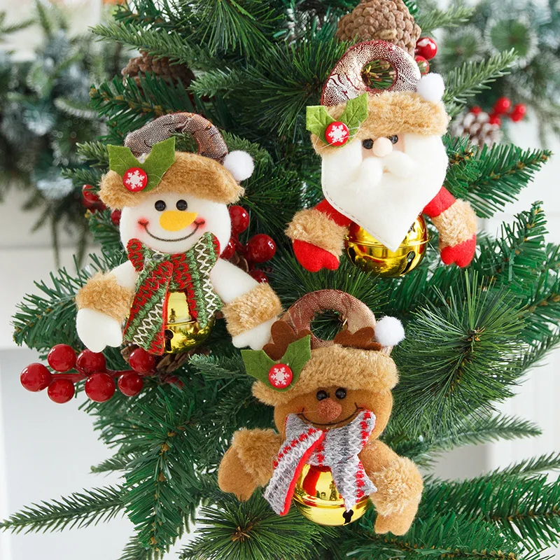 

1pc ChristmasTree Pendant Merry Christmas Ornaments Handmade Xmas Gift Santa Claus Snowman Doll Hang Decoration for Xmas