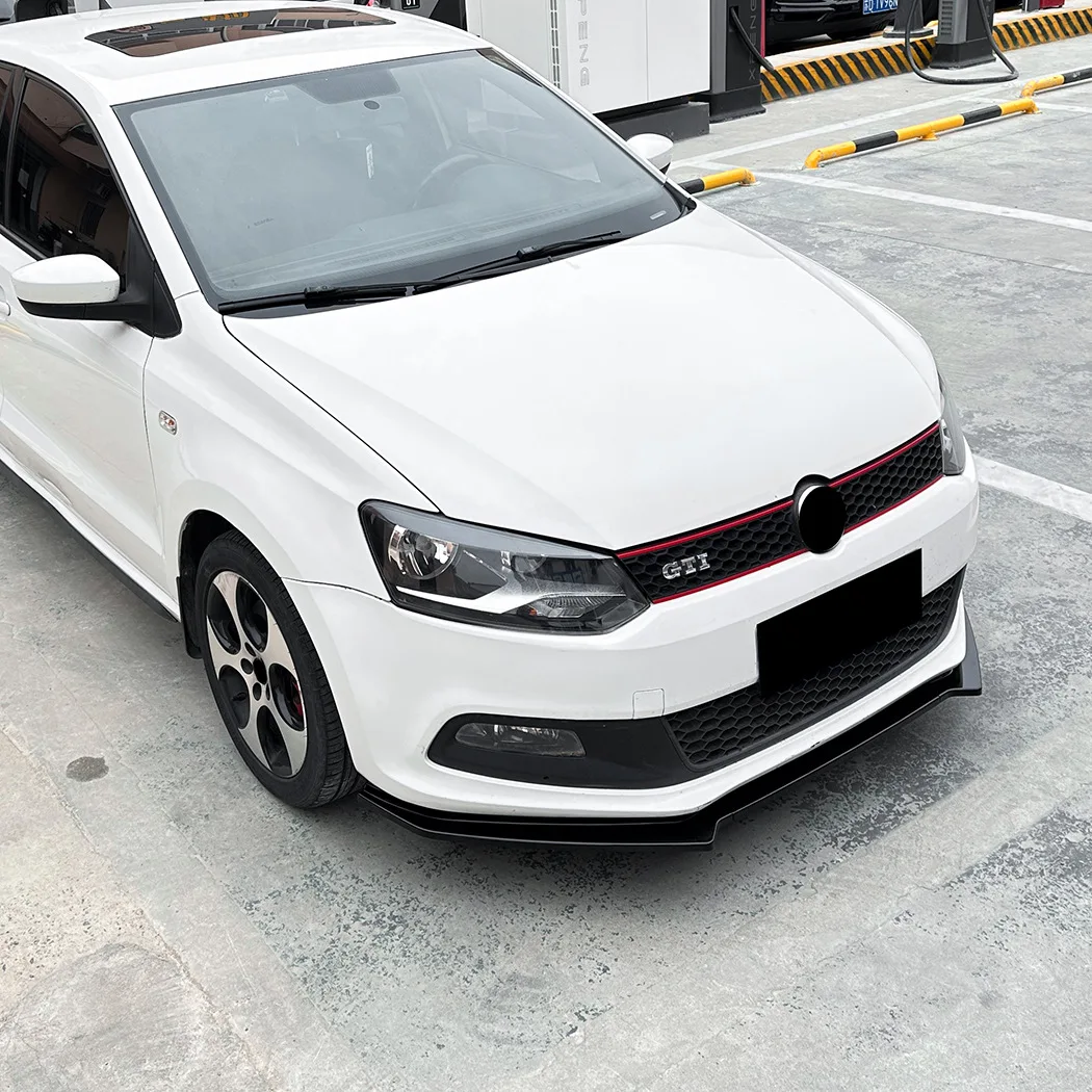 2010 إلى 2014 ل Volkswagen VW Polo MK5 6R GTI سيارة الجبهة حافة مصد السيارة الفاصل المفسد الناشر غطاء بواسطة ABS لمعان الأسود طقم الجسم