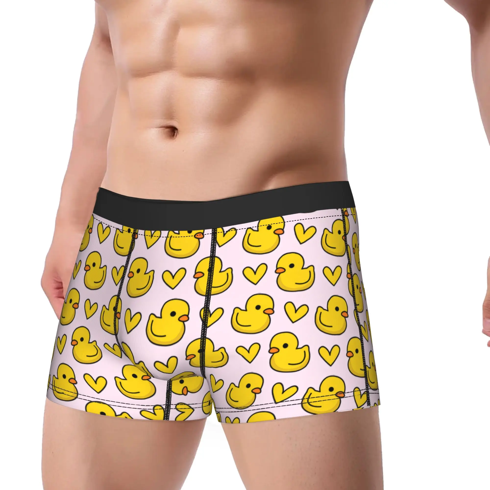 Duck seamless pattern rubber duck Trunk  3D Pouch Underwear High Quality Print Shorts Briefs Soft Trend Men Underpants Plus Size