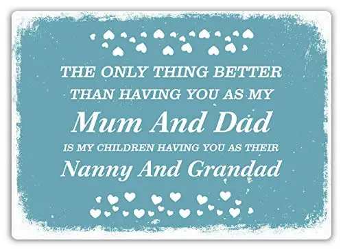 Nanny and Grandad Wall Poster Tin Sign Vintage BBQ Restaurant Dinner Room Cafe Shop Decor sign sign